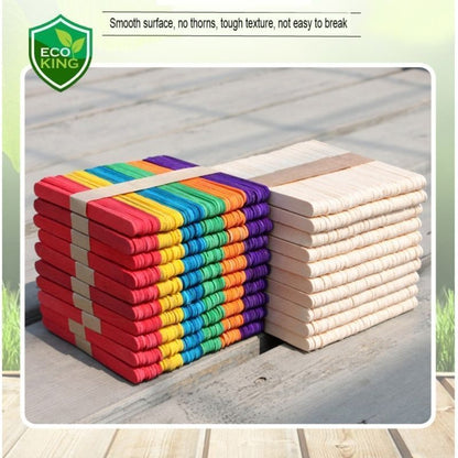 Eco King 50PCS Wooden Popsicle Sticks Kraft Ice Cream Sticks for Kids School Creative Arts & Crafts