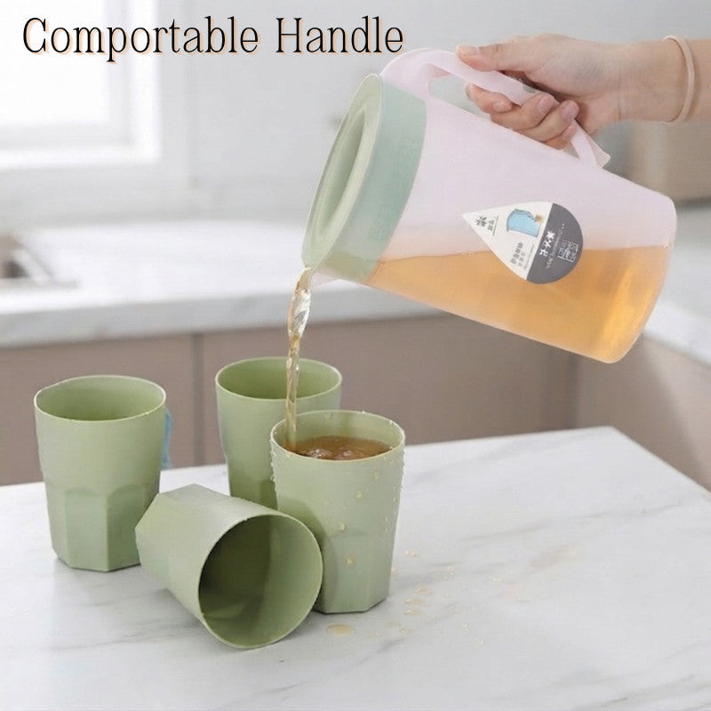 5in1 Water Pitcher Set with 4 Drinking Cups Large Capacity 1900ML High Quality Modern Design