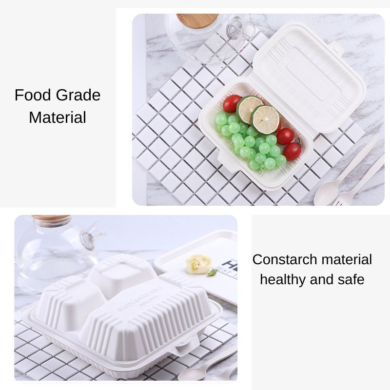 Eco King Disposable Cornstarch Lunch Box Sustainable Compostable Food Container