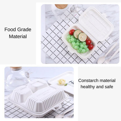 Eco King Disposable Cornstarch Lunch Box Sustainable Compostable Food Container