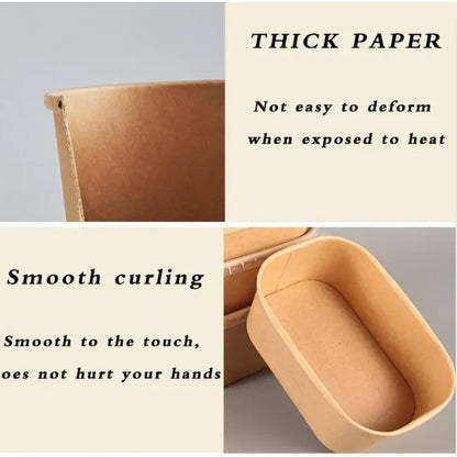 25 Pcs Eco King Sustainable Rectangular Kraft Paper Food Packaging Biodegradable