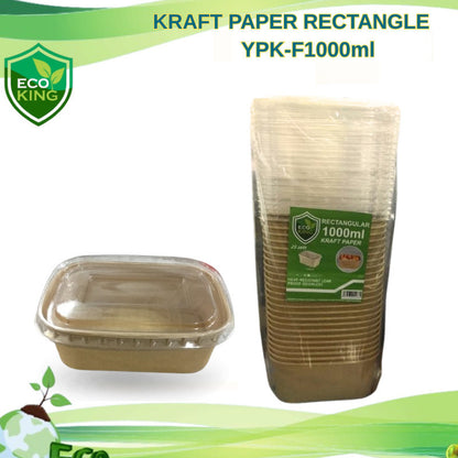 25 Pcs Eco King Sustainable Rectangular Kraft Paper Food Packaging Biodegradable
