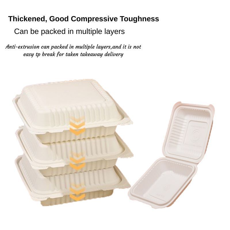 Eco King Disposable Cornstarch Lunch Box Sustainable Compostable Food Container