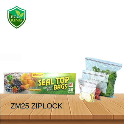 Eco King Zip Seal Food Storage Bags Resistant, Fresh Keeping Lock Durable and Reusable