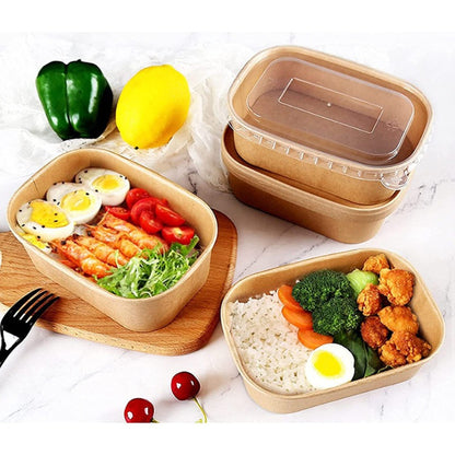 25 Pcs Eco King Sustainable Rectangular Kraft Paper Food Packaging Biodegradable