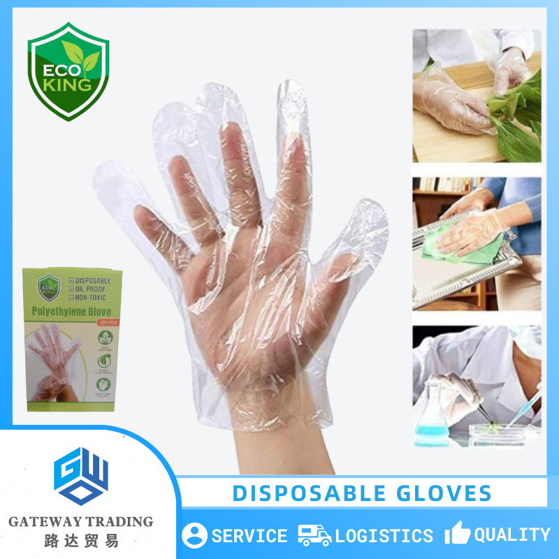 Eco King Polyethylene Plastic Disposable Gloves High Quality Food Grade Garden Kitchen Cooking