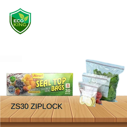 Eco King Zip Seal Food Storage Bags Resistant, Fresh Keeping Lock Durable and Reusable