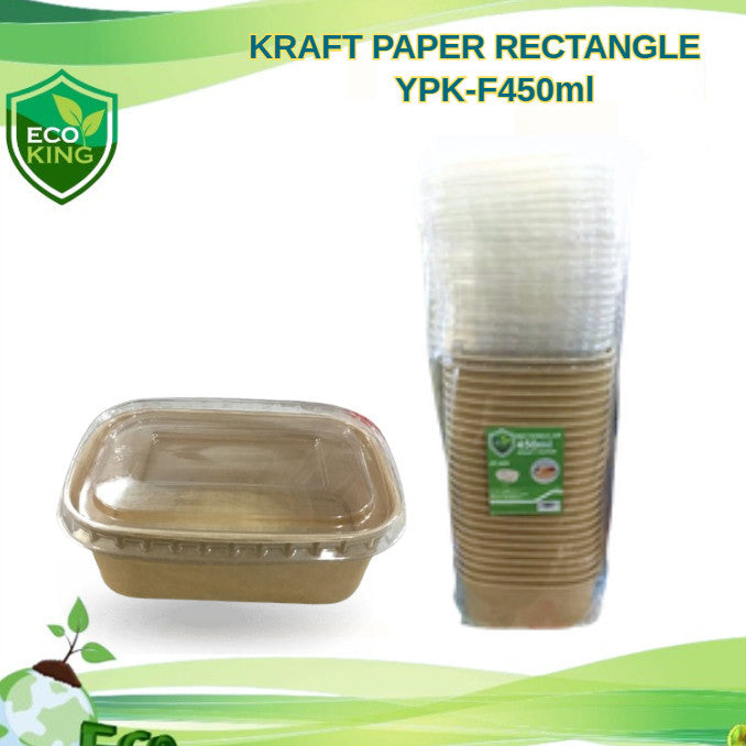 25 Pcs Eco King Sustainable Rectangular Kraft Paper Food Packaging Biodegradable