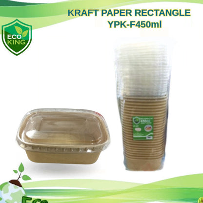 25 Pcs Eco King Sustainable Rectangular Kraft Paper Food Packaging Biodegradable
