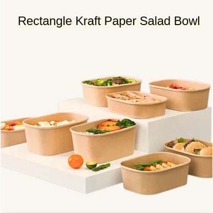 25 Pcs Eco King Sustainable Rectangular Kraft Paper Food Packaging Biodegradable