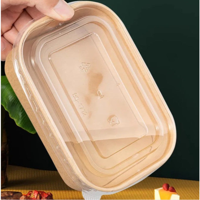 25 Pcs Eco King Sustainable Rectangular Kraft Paper Food Packaging Biodegradable