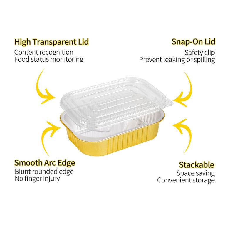 5 Pcs Multi Purpose Eco King Aluminum Foil Food Trays Rectangular Heat Resistant Disposable Bakeware