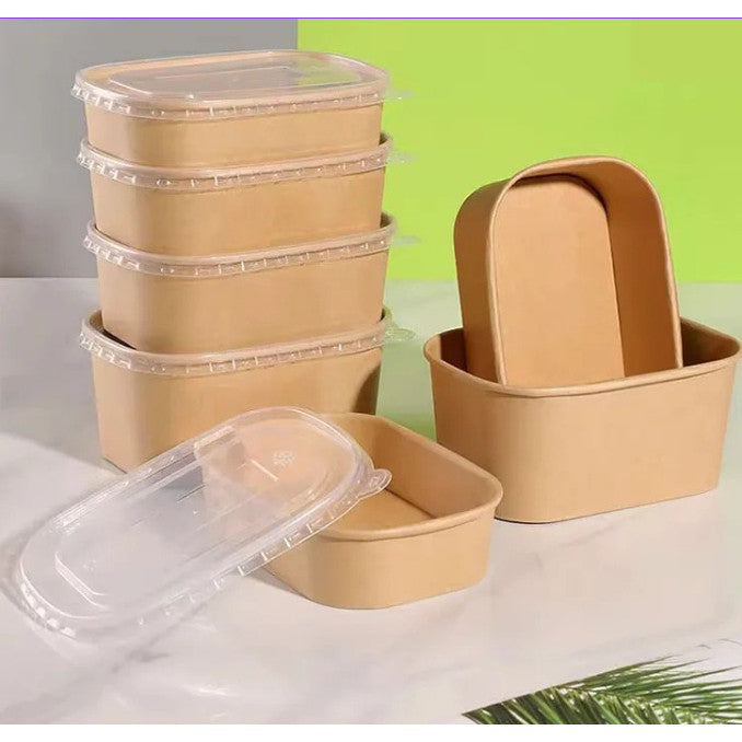 25 Pcs Eco King Sustainable Rectangular Kraft Paper Food Packaging Biodegradable