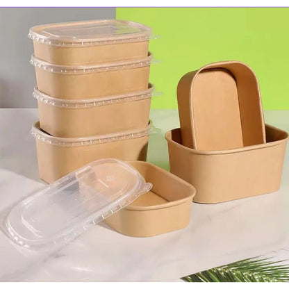 25 Pcs Eco King Sustainable Rectangular Kraft Paper Food Packaging Biodegradable
