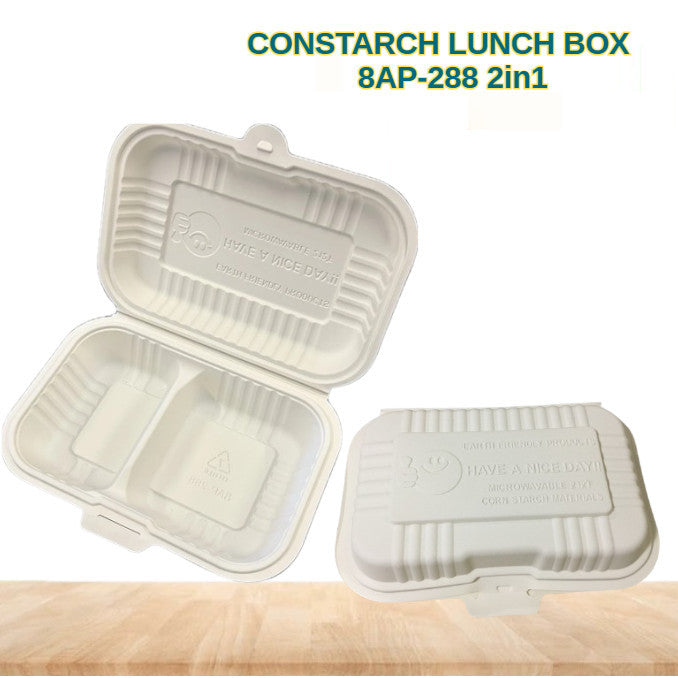 Eco King Disposable Cornstarch Lunch Box Sustainable Compostable Food Container