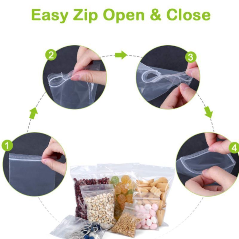 Eco King Zip Seal Food Storage Bags Resistant, Fresh Keeping Lock Durable and Reusable