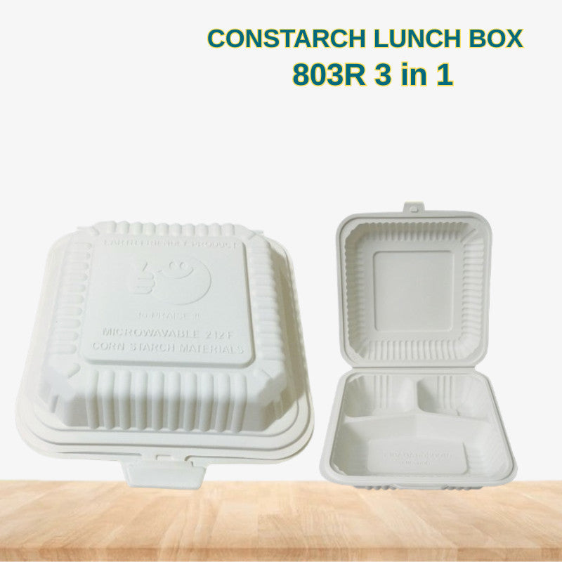 Eco King Disposable Cornstarch Lunch Box Sustainable Compostable Food Container