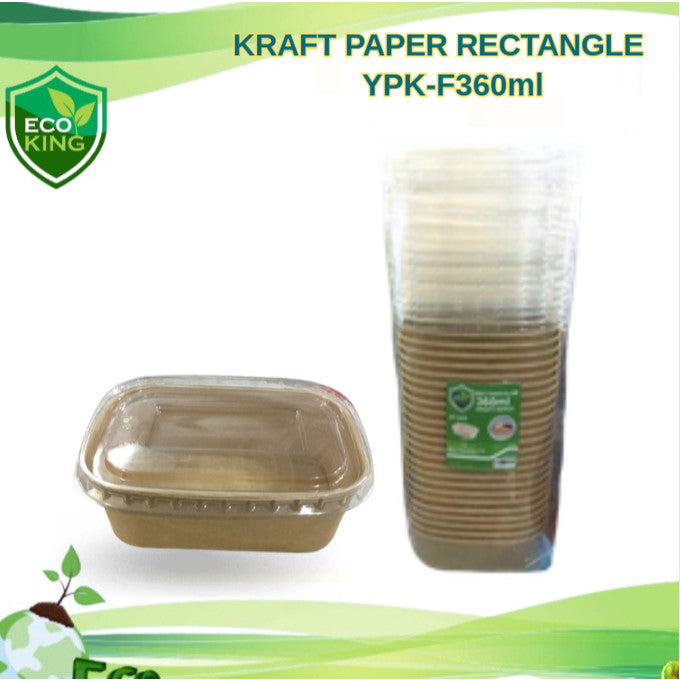 25 Pcs Eco King Sustainable Rectangular Kraft Paper Food Packaging Biodegradable