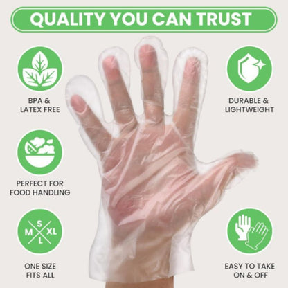 Eco King Polyethylene Plastic Disposable Gloves High Quality Food Grade Garden Kitchen Cooking
