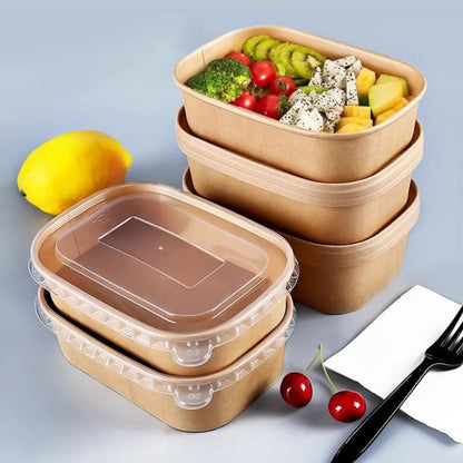 25 Pcs Eco King Sustainable Rectangular Kraft Paper Food Packaging Biodegradable