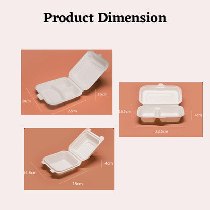 Eco King Disposable Cornstarch Lunch Box Sustainable Compostable Food Container