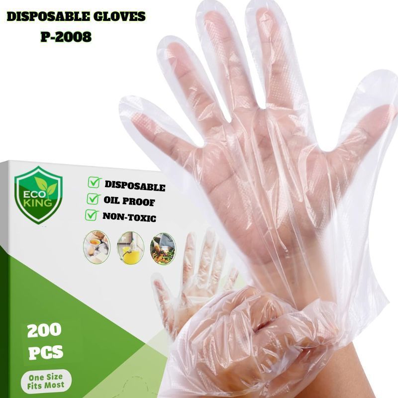 Eco King Polyethylene Plastic Disposable Gloves High Quality Food Grade Garden Kitchen Cooking